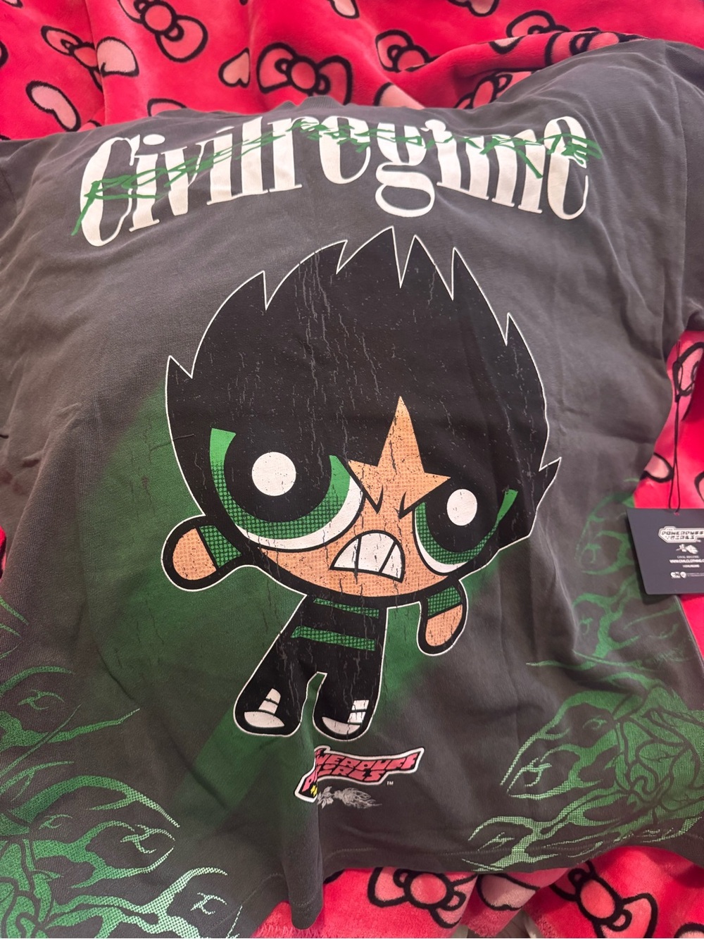 Civil Regime X The Powerpuff Girls Graphic Tee - Black with Green Accents